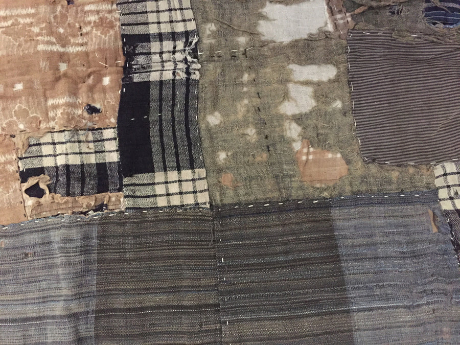 boro futon cover, corduroy patch